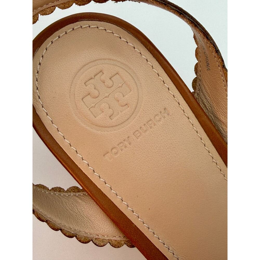 Tory Burch Marguerite Beaded Sandals Brown Leather Multi Size 7.5 Ankle Strap - Picture 9 of 16